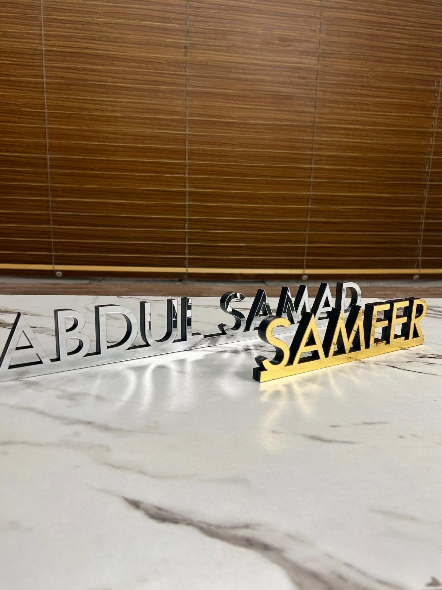 Desk Name Plate | Personalized Free Standing Acrylic Office Table Sign