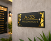 Modern Geometric Metal House Name Plate | Custom Laser Cut Name & Address Sign | Personalized Outdoor Plaque
