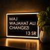 Custom Acrylic LED Home Name Plate with Illuminated Border | Personalized Name Sign