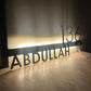 Modern LED Backlit Metal House Number Sign – Custom Matte Black MS Iron Name & Address Plaque