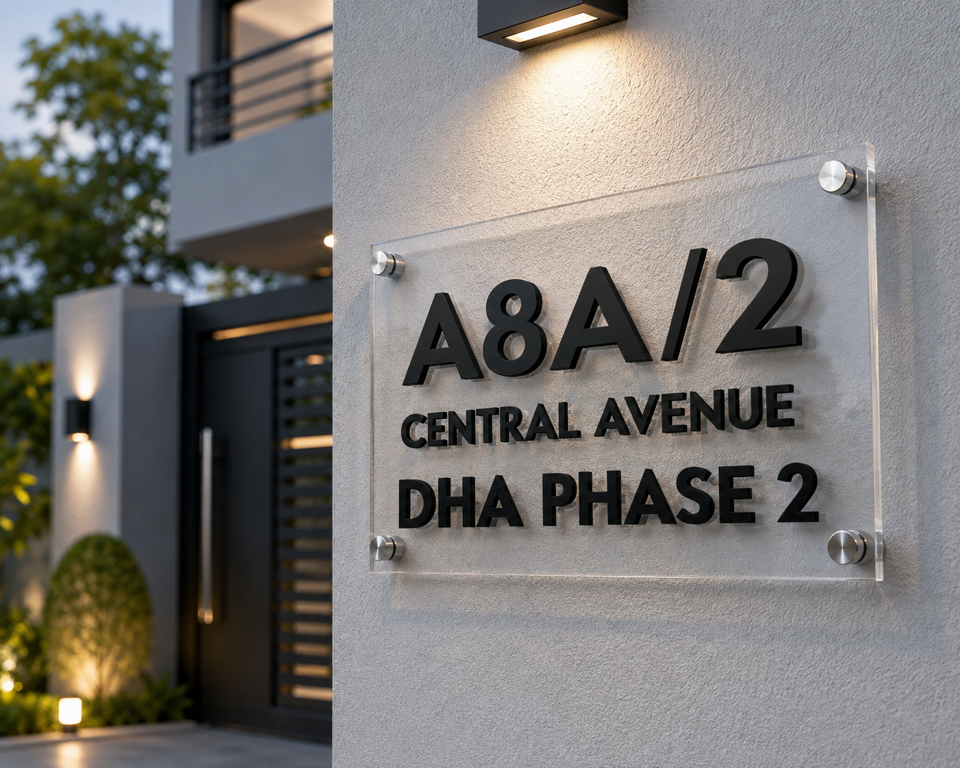 Premium Clear Acrylic House Name Plate | Custom 3D House Number & Address Sign
