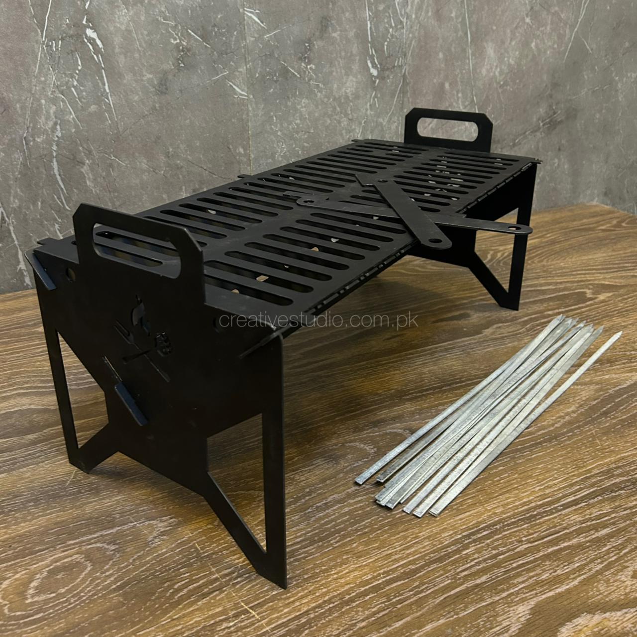 Heavy Duty Foldable Metal BBQ Grill | Portable Charcoal Barbecue Grill