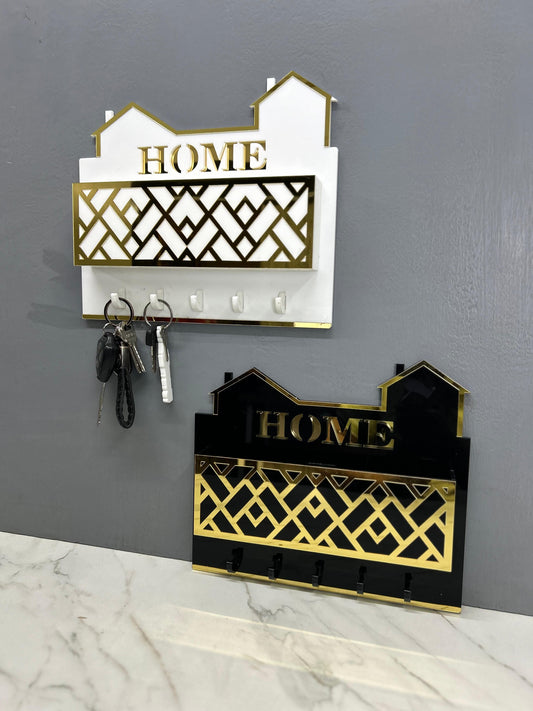 Premium Acrylic Key Holder Wall Organizer with Mobile & Pen Holder | Modern Entryway Storage Rack