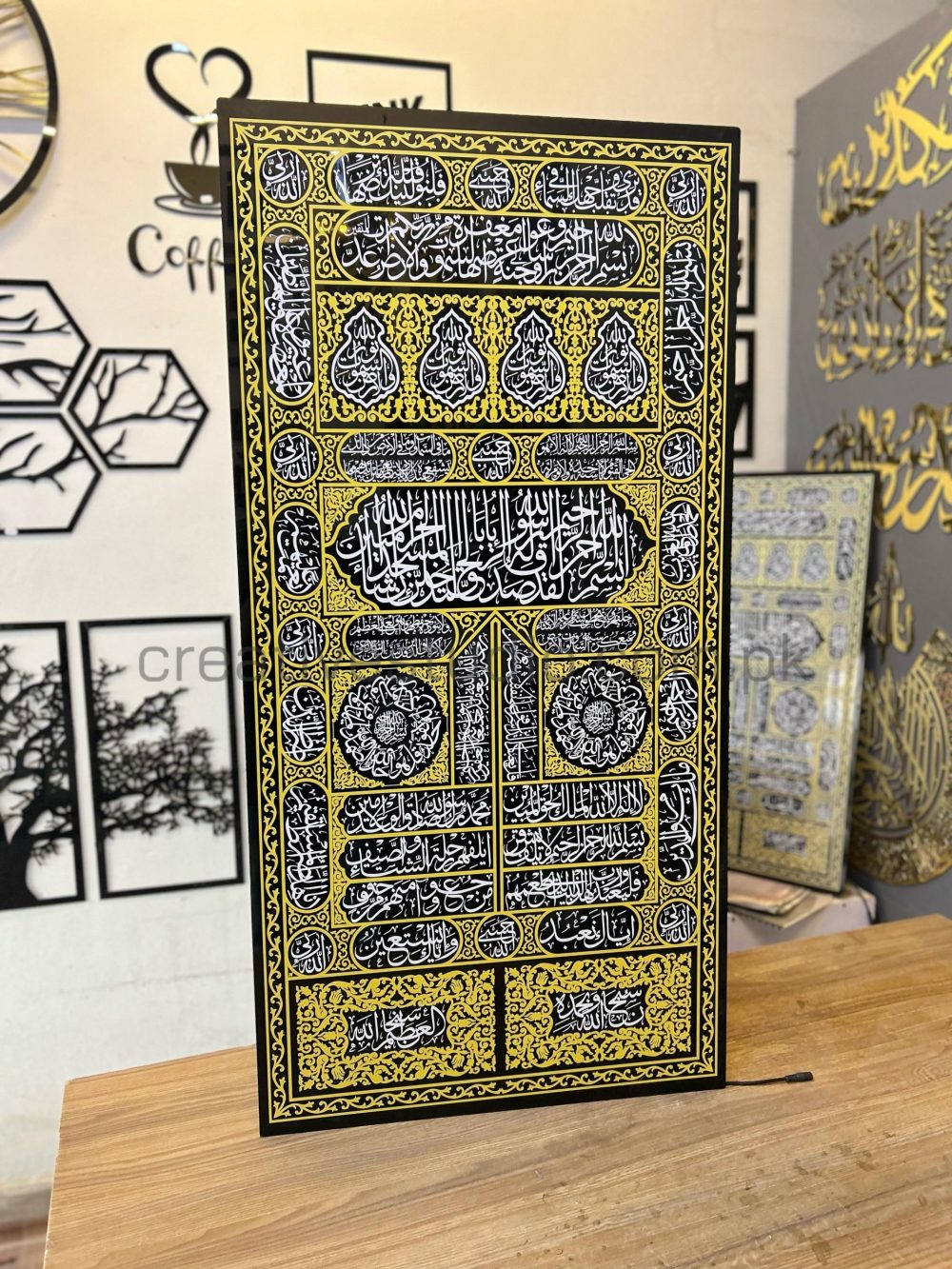 Kiswa Kaaba Wall Art – Premium Islamic Acrylic Decor | Elegant Kaaba Inspired Wall Hanging