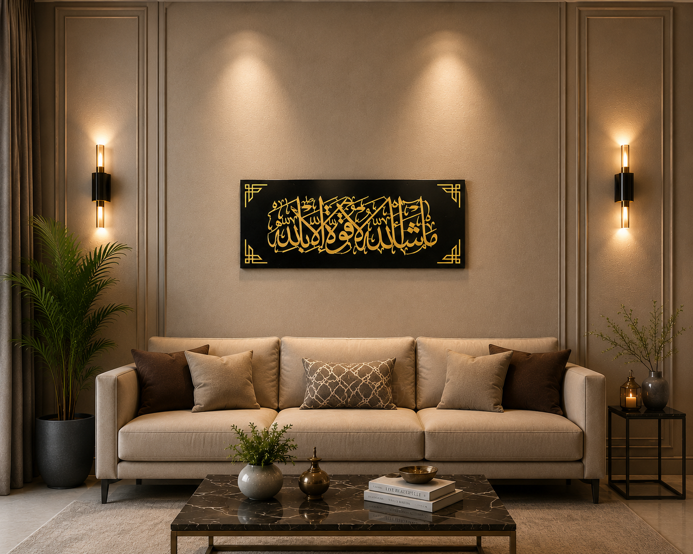 Mashallah & May Allah Bless This Home Acrylic Islamic Wall Hanging