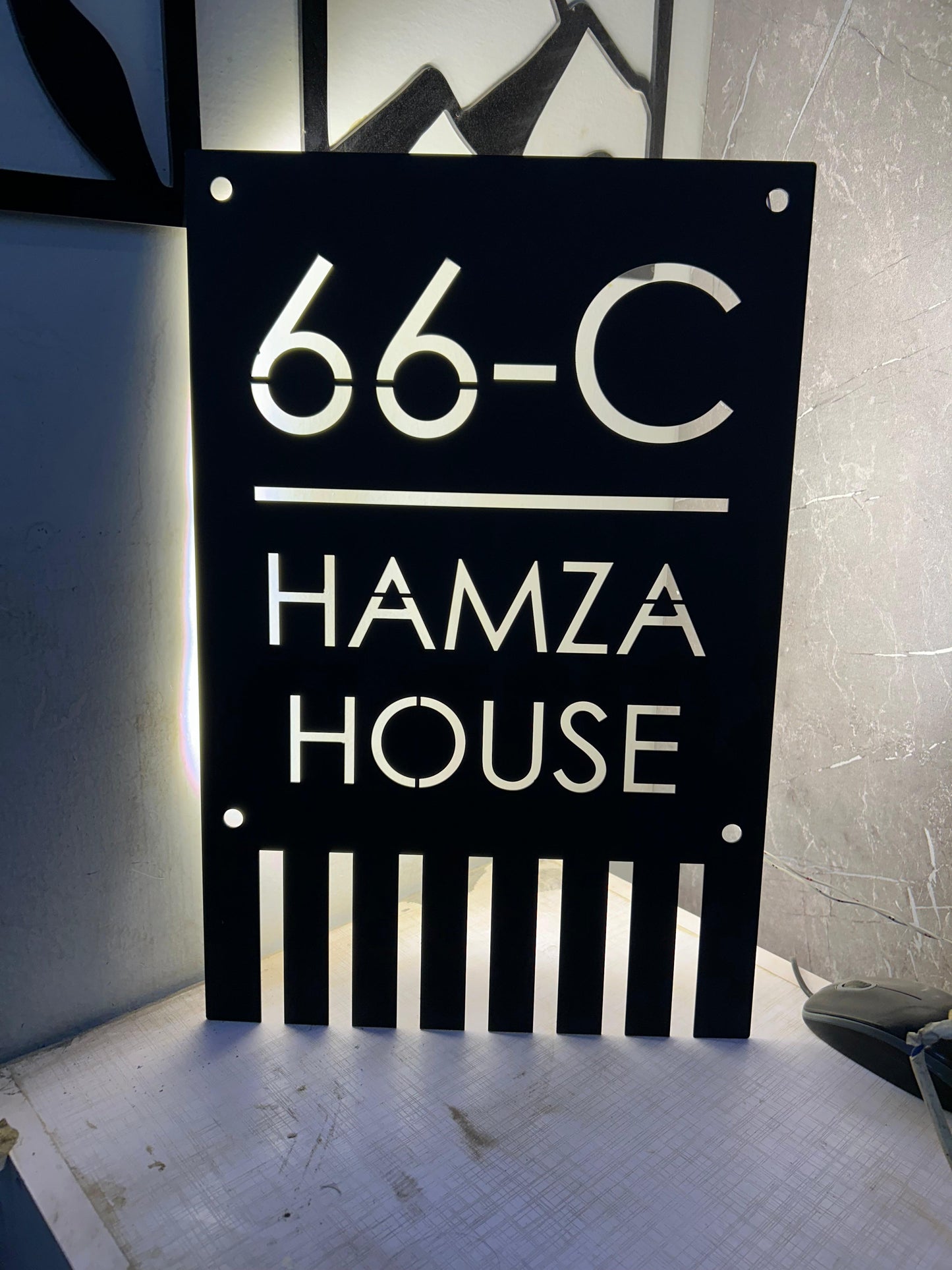 Metal LED Backlit House Name Plate