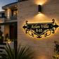 Ornamental LED Metal House Name Plate – Custom Villa Name Sign | Premium Matte Black MS Iron