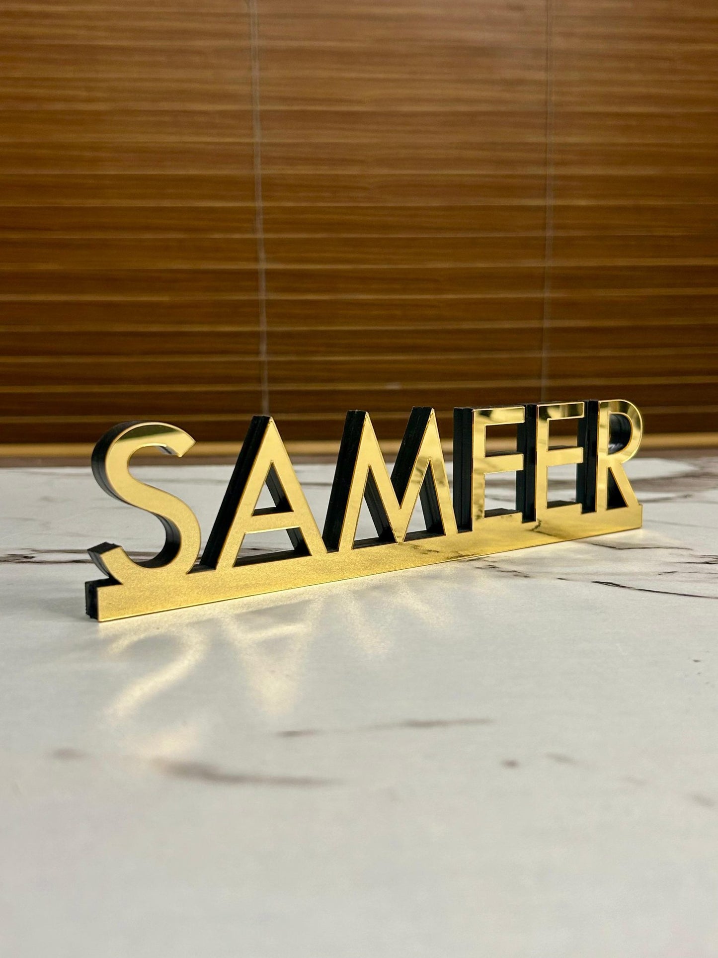 Desk Name Plate | Personalized Free Standing Acrylic Office Table Sign