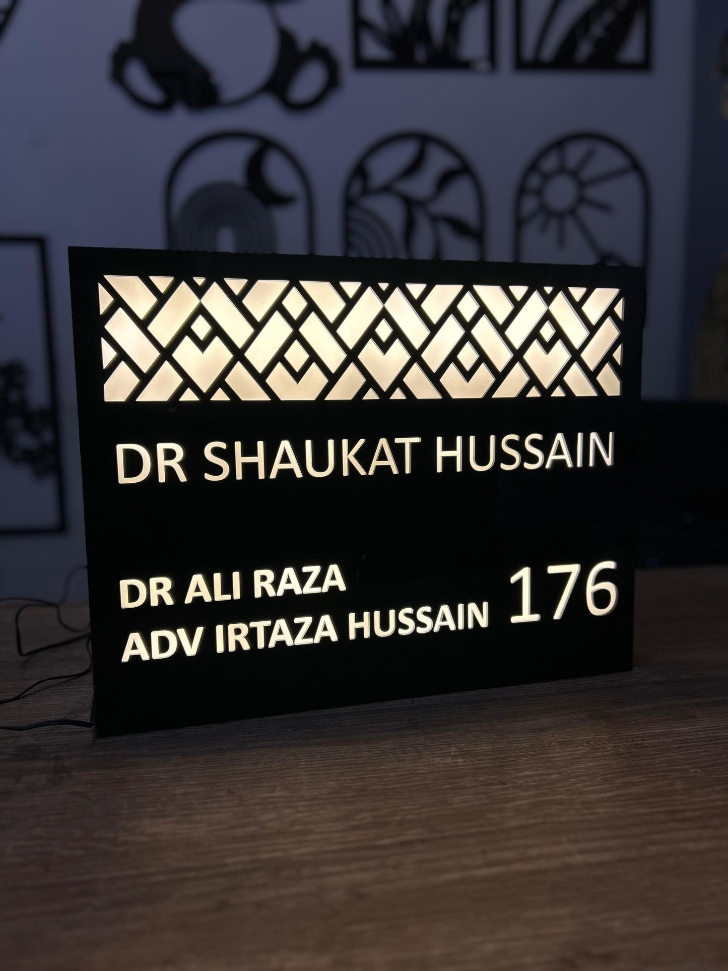 Premium Acrylic LED Name Plate | Custom Illuminated Sign