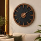 Modern Black & Walnut Wall Clock | Matte Acrylic