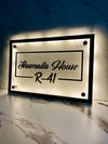 Custom Backlit Acrylic Home Sign – Premium LED House Name Plate for Main Door