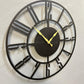 Roman Black Acrylic & Metal  Wall Clock | Modern Roman Numeral Decorative Wall Clock