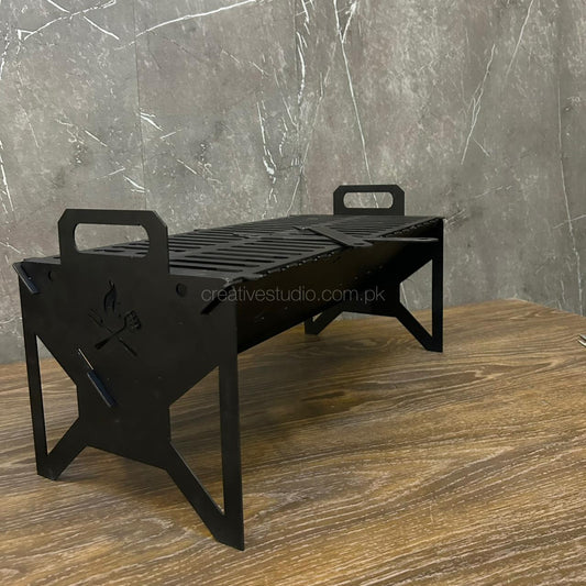 Heavy Duty Foldable Metal BBQ Grill | Portable Charcoal Barbecue Grill