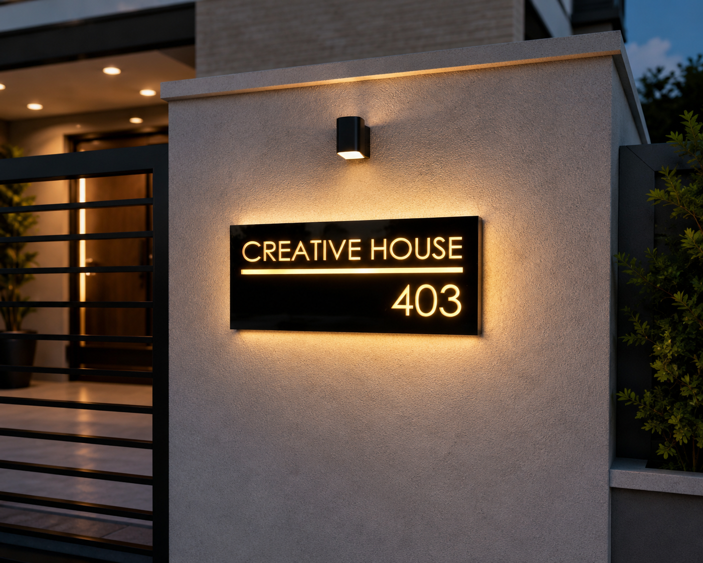 Custom Acrylic LED House Name Plate – Premium Backlit Address Sign | Personalized Home Name Board