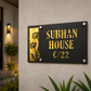 Floral Metal House Name Plate – Custom Laser Cut Name & Number Sign | Personalized Outdoor Address Plaque