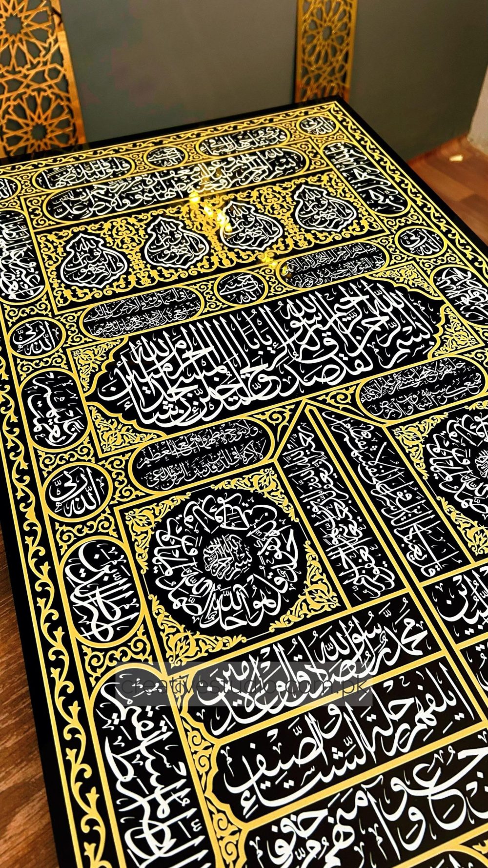 Kiswa Kaaba Wall Art – Premium Islamic Acrylic Decor | Elegant Kaaba Inspired Wall Hanging
