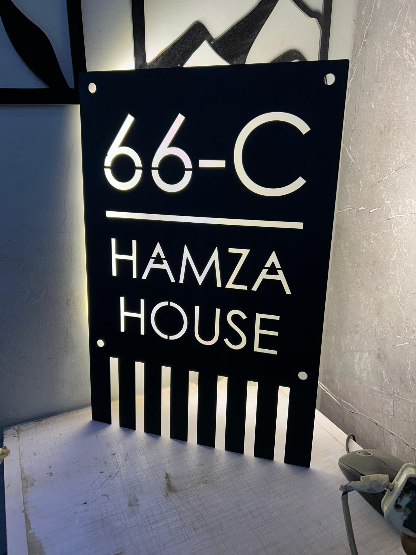 Metal LED Backlit House Name Plate