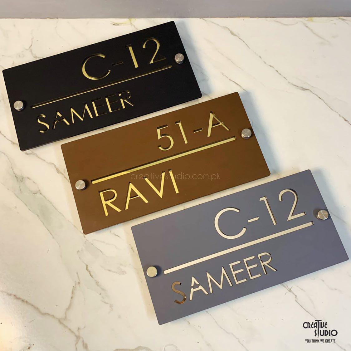 Custom Matt Acrylic House Name Plate | Personalized Modern Home Sign