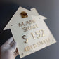 Custom Acrylic House Shape Name Plate | Personalized Home Address Sign