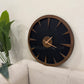 Modern Black & Walnut Wall Clock | Matte Acrylic