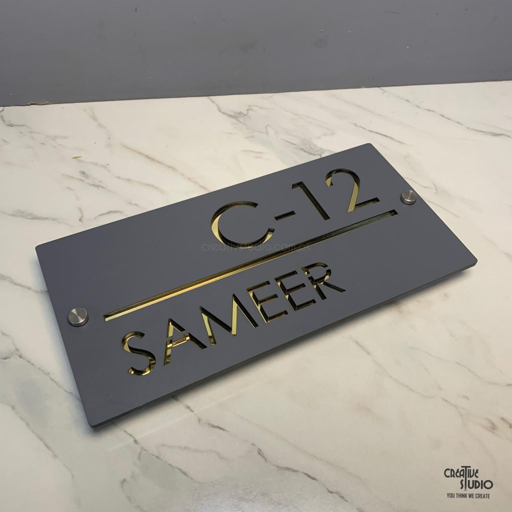 Custom Matt Acrylic House Name Plate | Personalized Modern Home Sign