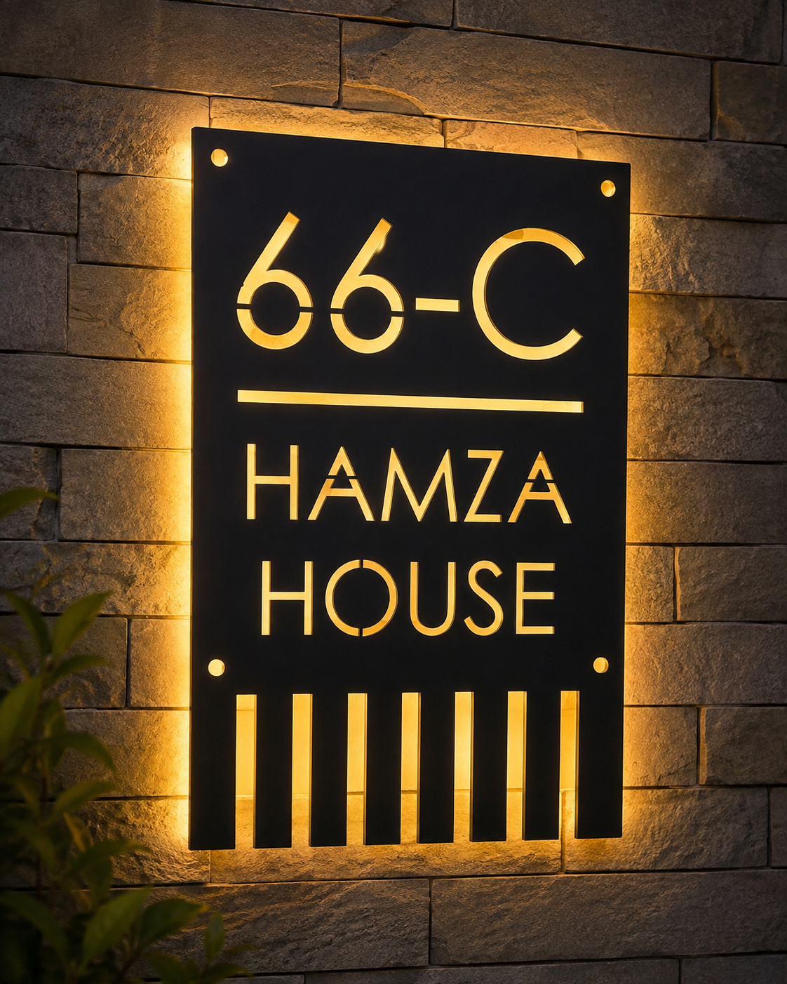 Metal LED Backlit House Name Plate