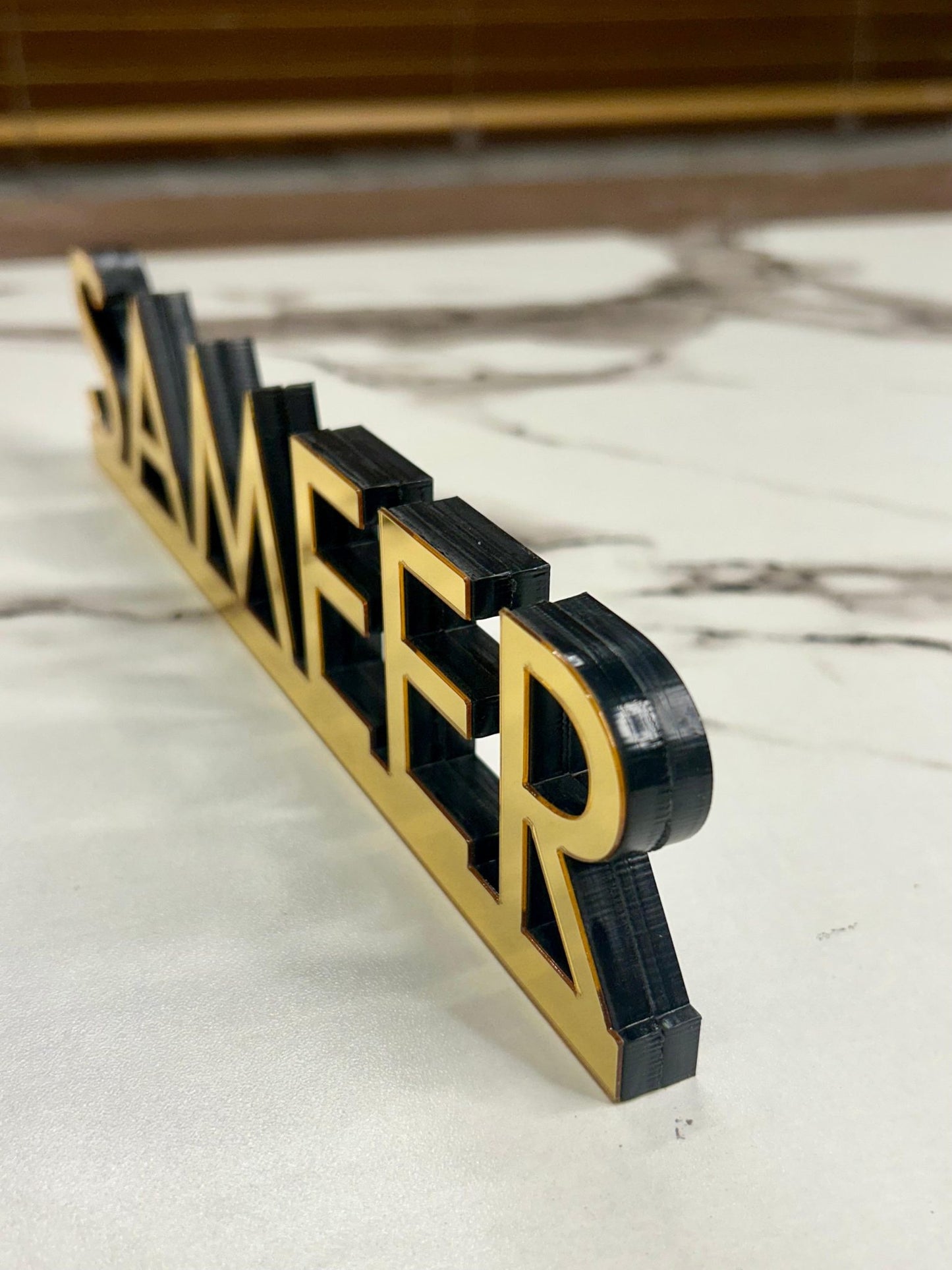 Desk Name Plate | Personalized Free Standing Acrylic Office Table Sign