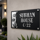 Floral Metal House Name Plate – Custom Laser Cut Name & Number Sign | Personalized Outdoor Address Plaque