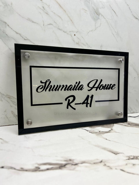 Custom Backlit Acrylic Home Sign – Premium LED House Name Plate for Main Door