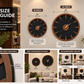 Modern Black & Walnut Wall Clock | Matte Acrylic