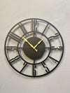 Roman Black Acrylic & Metal  Wall Clock | Modern Roman Numeral Decorative Wall Clock