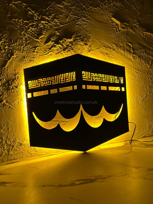Kaaba Wall Art with Backlight – Premium LED Islamic Wall Decor