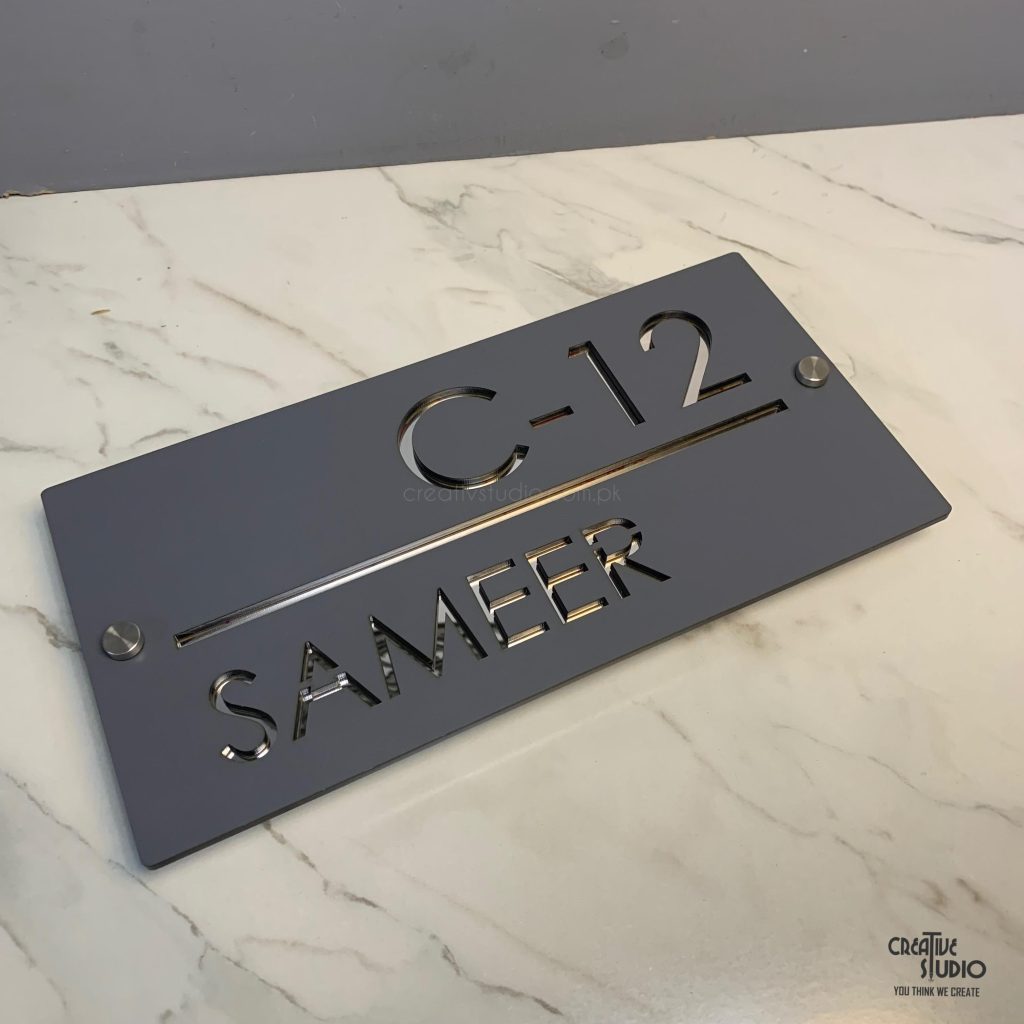 Custom Matt Acrylic House Name Plate | Personalized Modern Home Sign