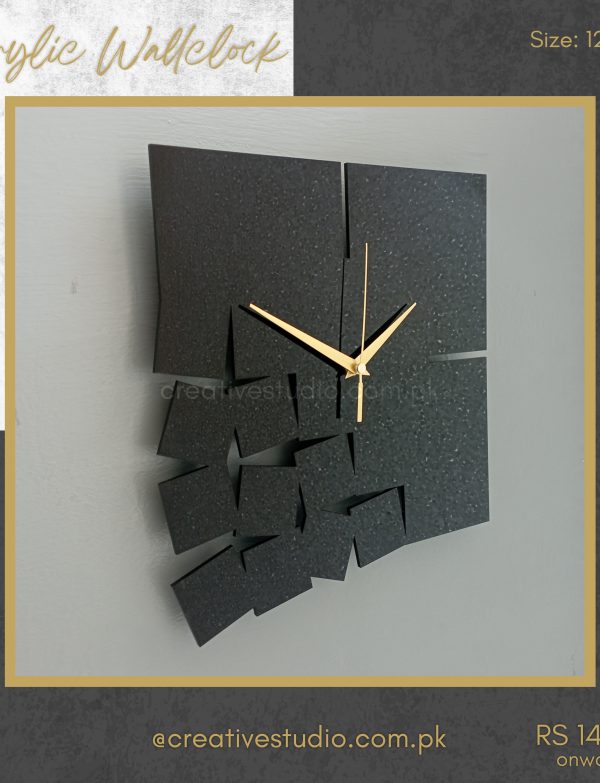 Acrylic Wall clock Cube Shape Wallclock