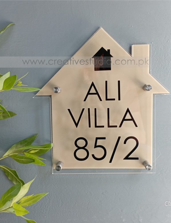 Custom Acrylic Name Plate Pakistan | Waterproof Laser Cut Home Sign