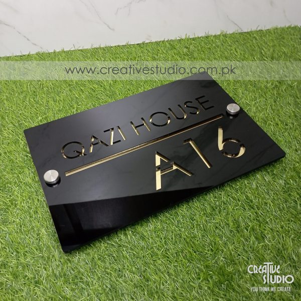 Custom Acrylic Name Plate Pakistan | Waterproof Laser Cut Home Sign