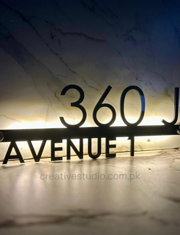 Custom Acrylic Home Sign with Backlit Glow – Elegant Wall Mounted LED Design