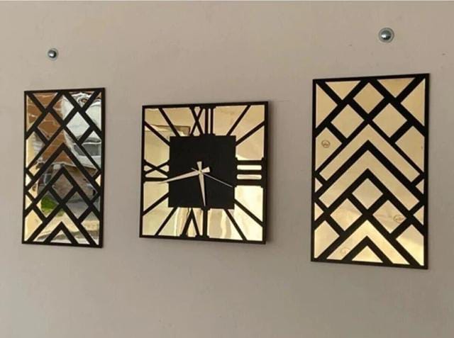 Reflective Timepiece: Gold Tone Mirror Wall Clock