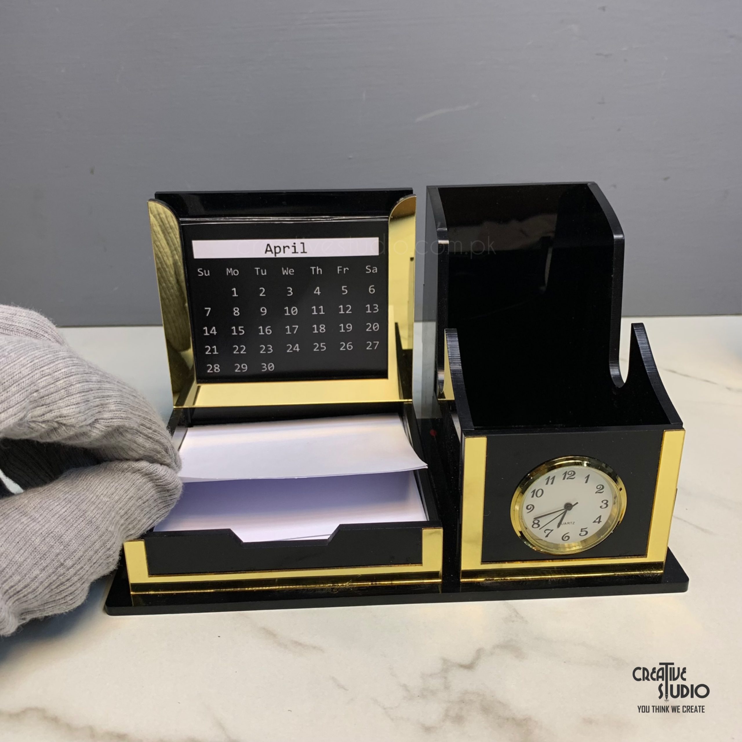 Premium Acrylic Desk Organizer with Clock and Calendar - Elevate Your Workspace - Image 6