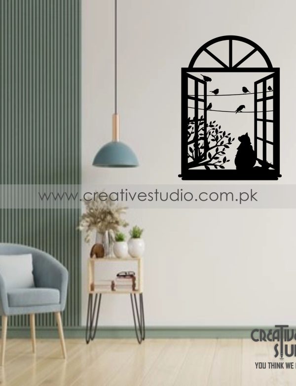 Modern Cat Window Acrylic Wall Art