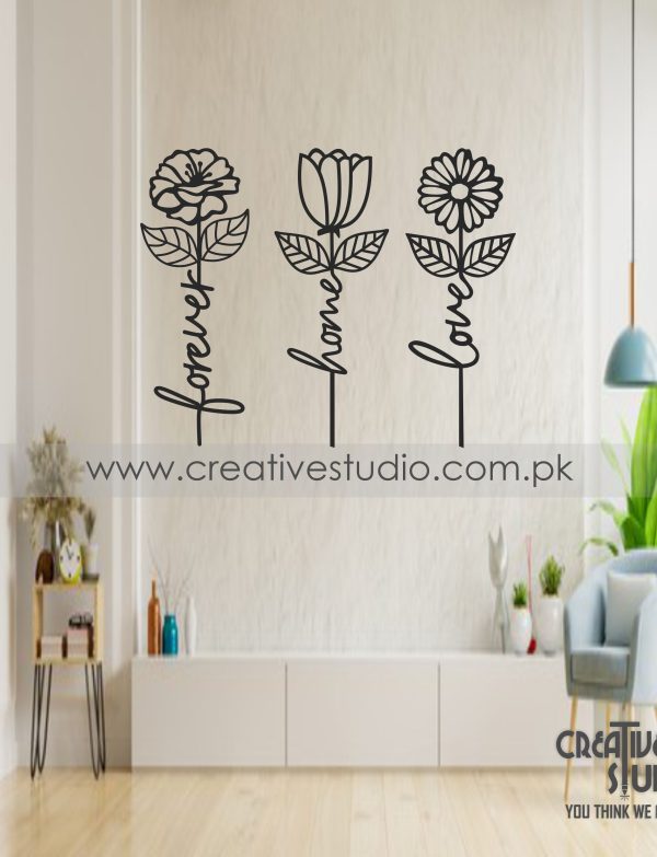 SET OF Modern FLOWERS ART  Acrylic Wall Art