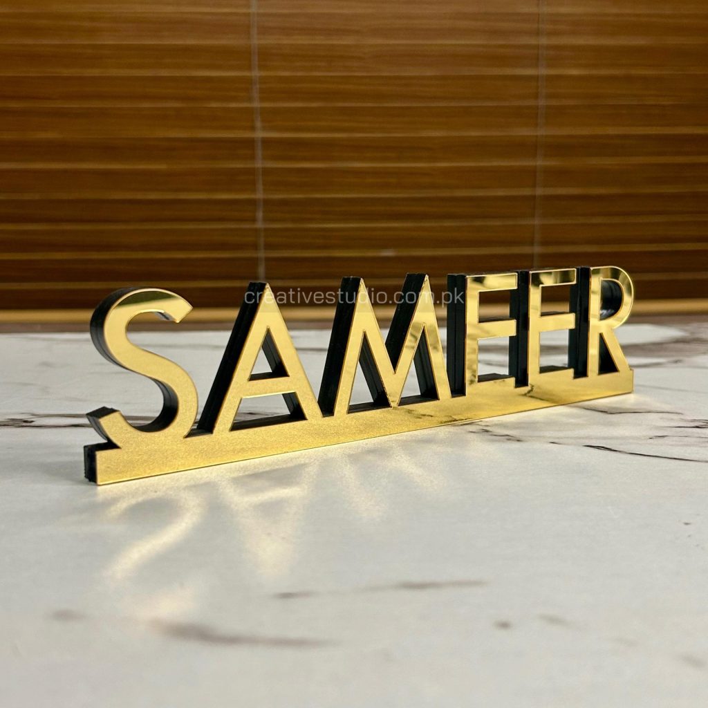 Desk Name Plate – Personalized Acrylic Office Desk Sign