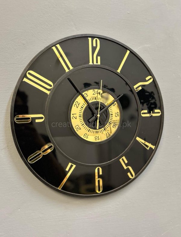 NOIR Gold – Black & Gold Premium Acrylic Wall Clock