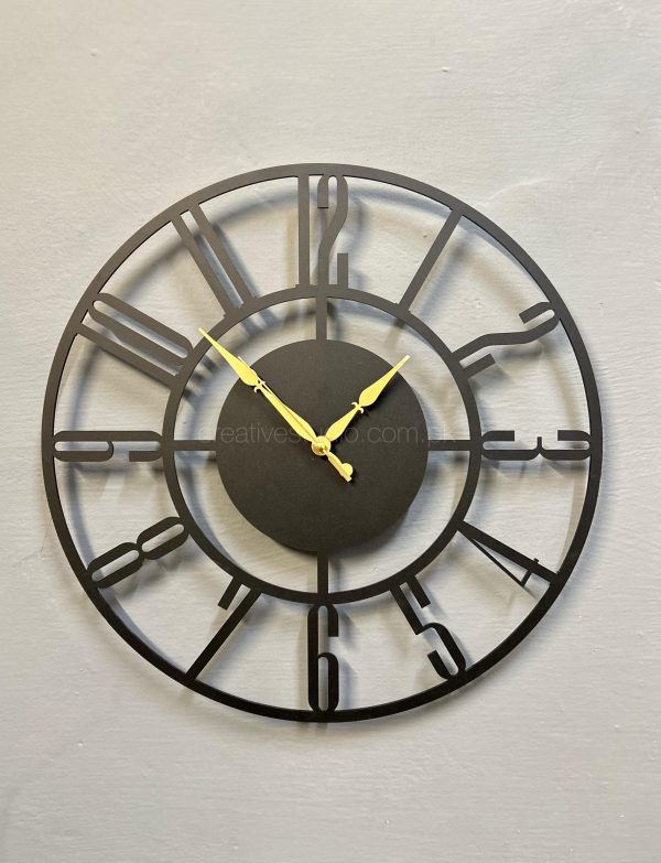 Roman Black Acrylic Wall Clock – Modern Roman Numeral Wall Decor